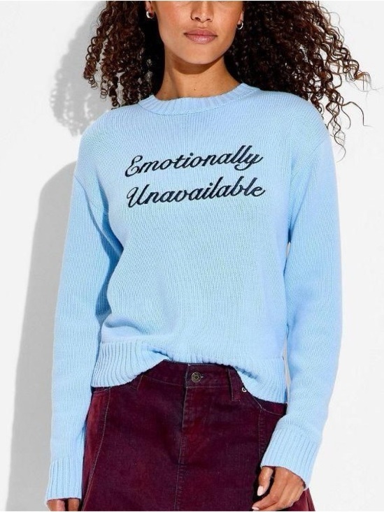 wild fable Sweaters - NWT Light Blue 'Emotionally Unavailable' Knit Sweater XS